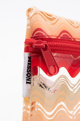 MISSONI Clutch Bag Pouch Ripple Pattern Partly Transparent Panel Zip Closure gallery photo number 7