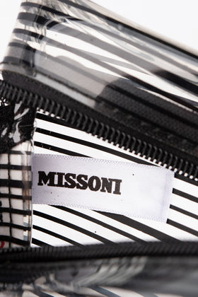 MISSONI 3in1 Clutch Bag Pouch Floral & Striped Partly Transparent Panel Zipped gallery photo number 9