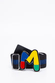 RRP€180 M MISSONI Stretch Woven Belt One Size Striped Lame M Logo Blank Buckle gallery photo number 1