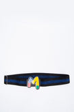 RRP€180 M MISSONI Stretch Woven Belt One Size Striped Lame M Logo Blank Buckle gallery photo number 2