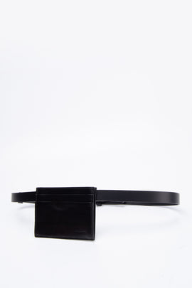 RRP €410 MISSONI Leather Skinny Belt Size 90/36 Black Detachable Mini Wallet