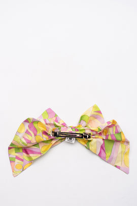 RRP€110 M MISSONI Chunky Bow Hair Clip Abstract Geometric Pattern Made in France