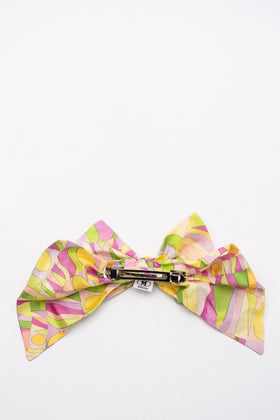 RRP€110 M MISSONI Chunky Bow Hair Clip Abstract Geometric Pattern Made in France gallery photo number 2