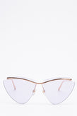 RRP €250 MARC JACOBS 453/S Triangle Cat Eye Sunglasses Glittered Lense Rimless gallery photo number 1