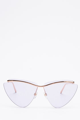 RRP €250 MARC JACOBS 453/S Triangle Cat Eye Sunglasses Glittered Lense Rimless gallery photo number 1