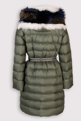 RRP €3680 ERMANNO SCERVINO Quilted Coat US10 IT46 L-XL Raccoon & Fox Fur Trim gallery photo number 3