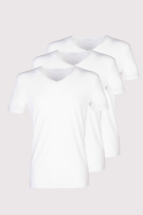 RRP €180 ZEGNA 3 PACK T-Shirt Top US/UK38 EU48 M White Short Sleeve V-Neck gallery photo number 1