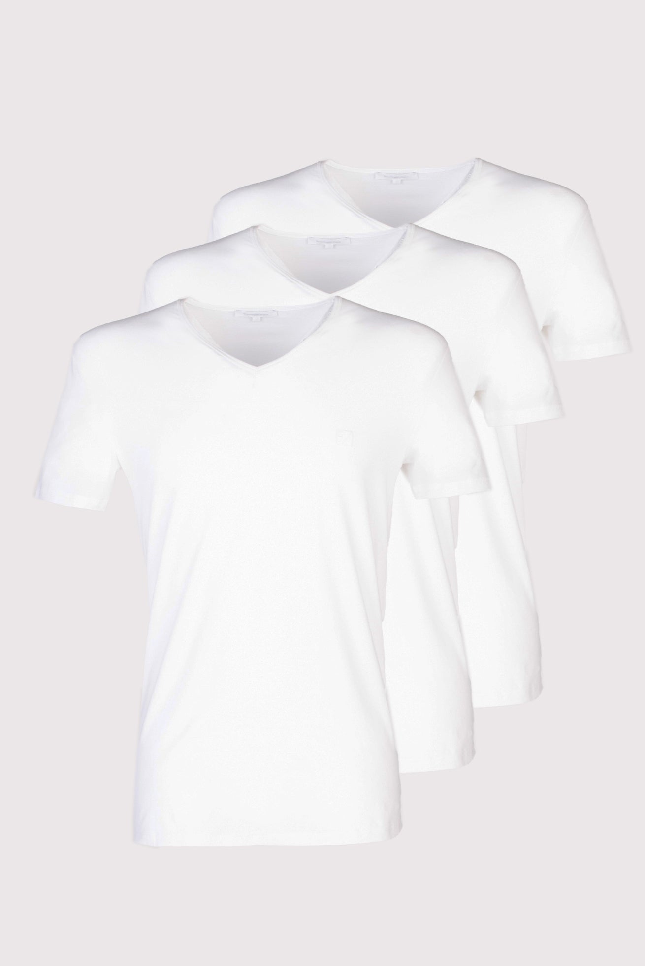 RRP €180 ZEGNA 3 PACK T-Shirt Top US/UK38 EU48 M White Short Sleeve V-Neck gallery main photo
