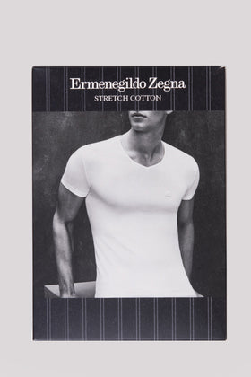 RRP €180 ZEGNA 3 PACK T-Shirt Top US/UK38 EU48 M White Short Sleeve V-Neck gallery photo number 7