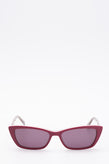 RRP€140 LOVE MOSCHINO MOL017/S Narrow Rectangle Sunglasses Heart Stud Glossy gallery photo number 1