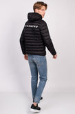 JOHN RICHMOND Quilted Jacket US38 IT48 M Padded Logo Print Full Zip Hooded gallery photo number 1