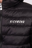 JOHN RICHMOND Quilted Jacket US38 IT48 M Padded Logo Print Full Zip Hooded gallery photo number 7