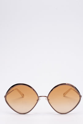 RRP€300 CHLOE DANI Rhombus Sunglasses Gradient Thin Temples Made in Italy