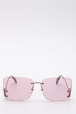 RRP€280 MARC JACOBS MARC 372/S Square Butterfly Sunglasses Rimless Pink Lenses gallery photo number 2