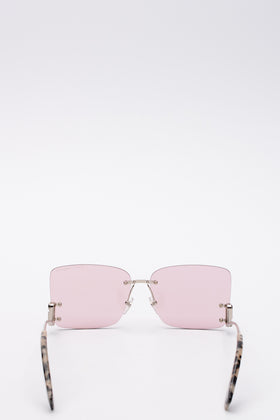 RRP€280 MARC JACOBS MARC 372/S Square Butterfly Sunglasses Rimless Pink Lenses gallery photo number 4