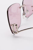 RRP€280 MARC JACOBS MARC 372/S Square Butterfly Sunglasses Rimless Pink Lenses gallery photo number 6