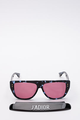 RRP€400 DIOR DIORCLUB2 Flat Top Sunglasses Detachable Visor 'J'ADIOR' Pink Lens