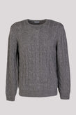 RRP€510 MALO Cashmere & Wool Jumper Size L Grey Melange Cable Knit Crew Neck gallery photo number 1