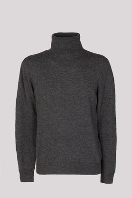 RRP €345 MALO Cashmere & Wool Jumper Size L Melange Effect Thin Knit Roll Neck