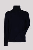 RRP€345 MALO Cashmere & Wool Jumper Size L Navy Blue Thin Knit Ribbed Polo Neck gallery photo number 2
