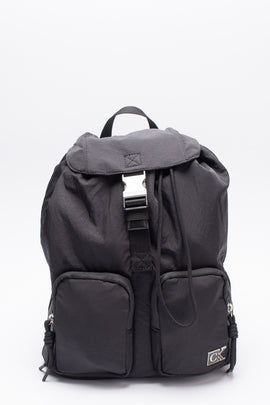 CALVIN KLEIN JEANS Flap Backpack Logo Front Pockets Adjustable Strap Drawstring