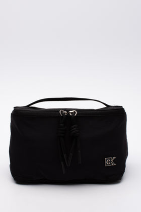 CALVIN KLEIN JEANS Foldable Makeup Cosmetic Bag Recycled Logo Top Handle Zipped gallery photo number 1