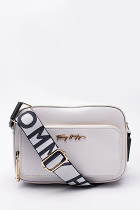 TOMMY HILFIGER ICONIC TOMMY CAMERA Shoulder Bag PU Leather Jacquard Strap Zipped gallery photo number 1