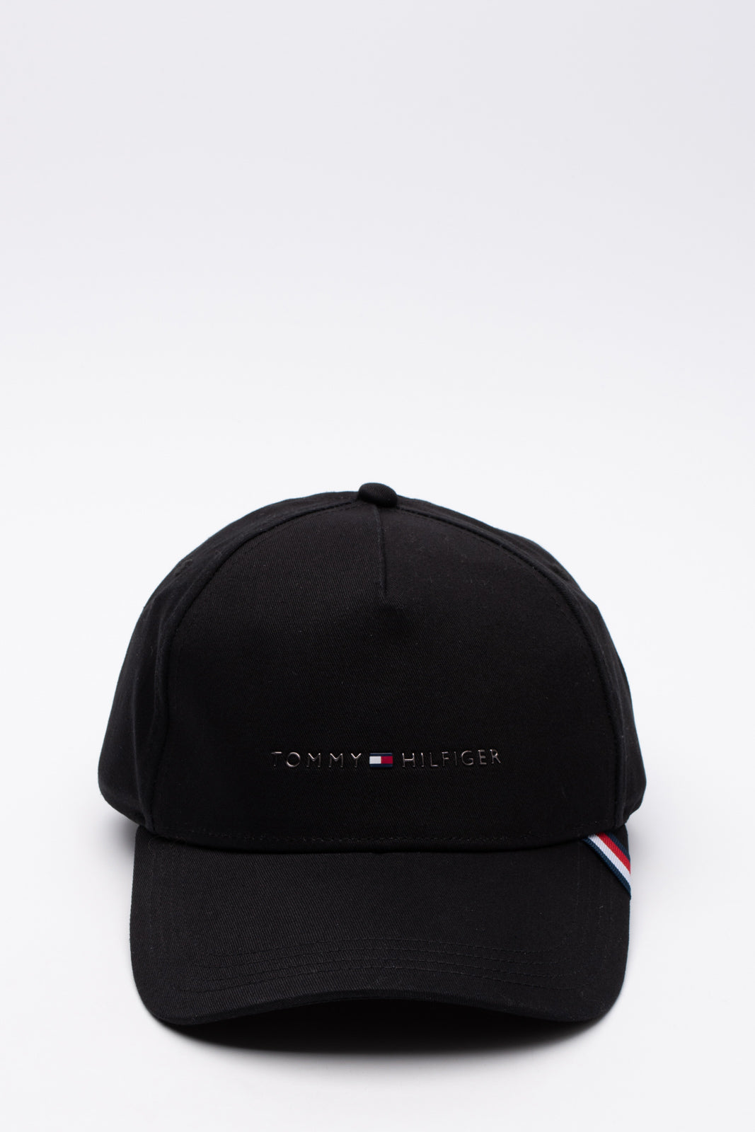 TOMMY HILFIGER Baseball Cap One Size Adjustable Striped Strap Metal Logo gallery main photo