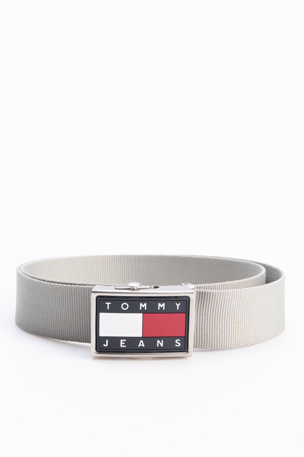 TOMMY JEANS Woven Web Belt Size 95/38 Wide Adjustable Logo Autogrip Buckle gallery main photo