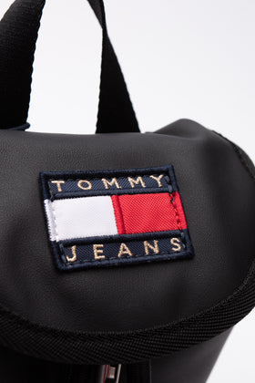 TOMMY JEANS Bucket Shoulder Bag Recycled PU Leather Detachable Strap Clasp Flap gallery photo number 5