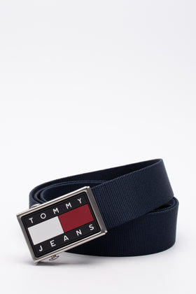TOMMY JEANS Woven Web Belt Size 100/40 Adjustable Autogrip Logo Buckle gallery photo number 2