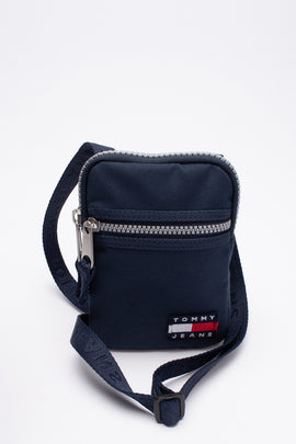TOMMY JEANS Crossbody Bag Recycled Fabric Padded Logo Patch Adjustable Strap
