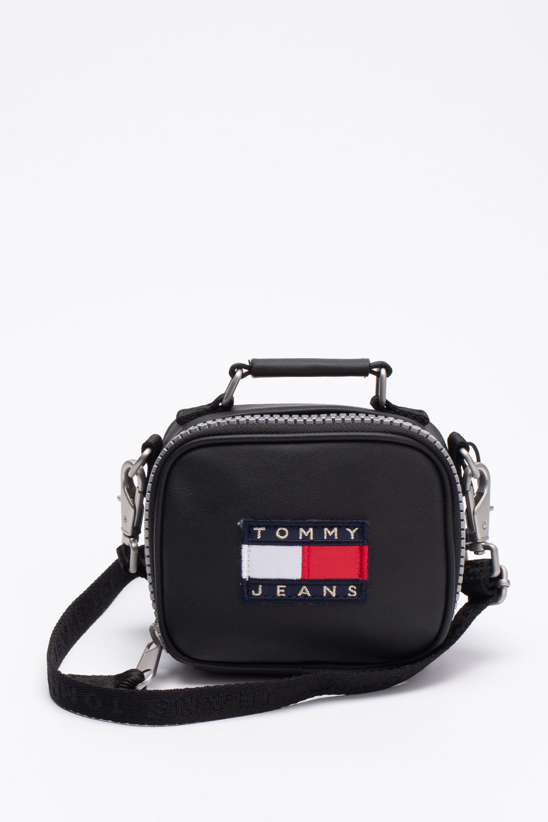 TOMMY JEANS Mini Crossbody Bag PU Leather Coating Logo Patch Top Handle Zipped gallery main photo