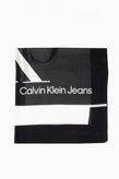 CALVIN KLEIN JEANS Large Square Block Scarf One Size See Through Logo Two Tone gallery photo number 2