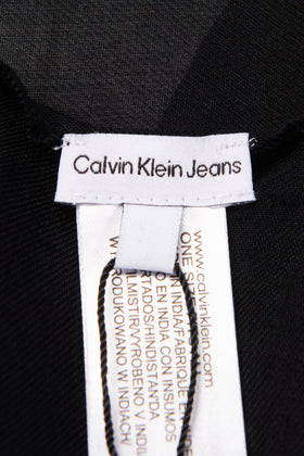 CALVIN KLEIN JEANS Large Square Block Scarf One Size See Through Logo Two Tone gallery photo number 5