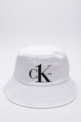 CALVIN KLEIN Bucket Hat One Size Mesh Lining Coated Logo Two Tone