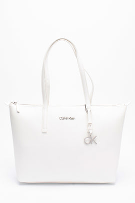 CALVIN KLEIN Shopper Bag Large PU Leather Structured Two Handles Zip Closure
