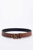 CALVIN KLEIN JEANS Leather Belt Size 90/36 Grainy Mono Hardware Blank Buckle gallery photo number 2
