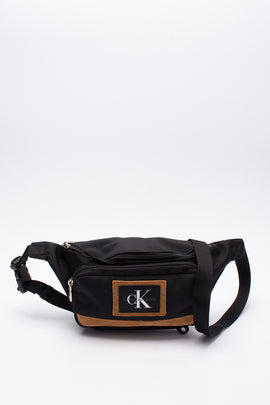 CALVIN KLEIN JEANS Bum Bag Waist Pack Suede Leather Trim Adjustable Strap Logo