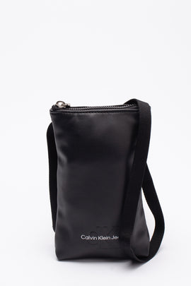CALVIN KLEIN JEANS Crossbody Phone Bag Soft PU Leather Monogram Adjustable Strap