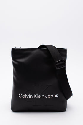 CALVIN KLEIN JEANS Monogram Crossbody Bag Soft PU Leather Lightly Padded Zipped gallery photo number 1