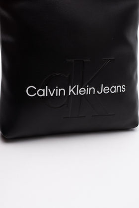 CALVIN KLEIN JEANS Monogram Crossbody Bag Soft PU Leather Lightly Padded Zipped gallery photo number 5