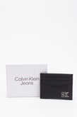CALVIN KLEIN JEANS Nappa Leather Card Holder Mini Wallet Plaque Logo Detail gallery photo number 1