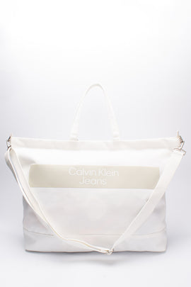 CALVIN KLEIN JEANS Recycled Travel Tote Bag Extra Large Detachable Strap Zipped