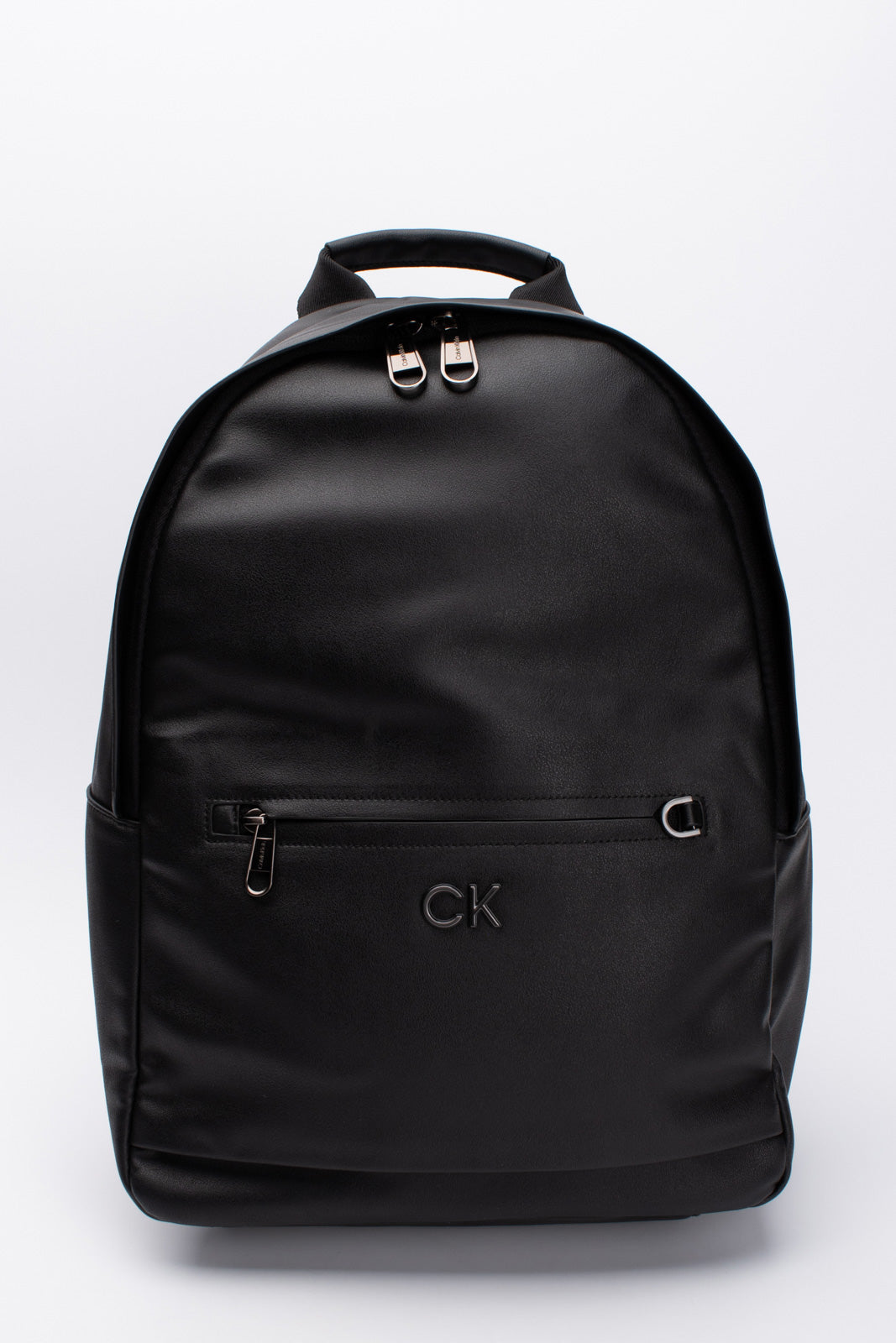 CALVIN KLEIN PU Leather Backpack Large Black Laptop Sleeve Padded Back & Straps gallery main photo