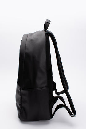 CALVIN KLEIN PU Leather Backpack Large Black Laptop Sleeve Padded Back & Straps gallery photo number 2