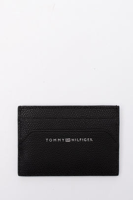 TOMMY HILFIGER Grainy Leather Business Card Holder Mini Wallet RFID Blocking