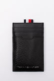 TOMMY HILFIGER DOWNTOWN Leather Vertical Card Holder Striped Trim RFID Blocking gallery photo number 2