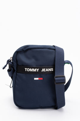 TOMMY JEANS Crossbody Bag Recycled Fabric Adjustable Glued Logo Zip Closure