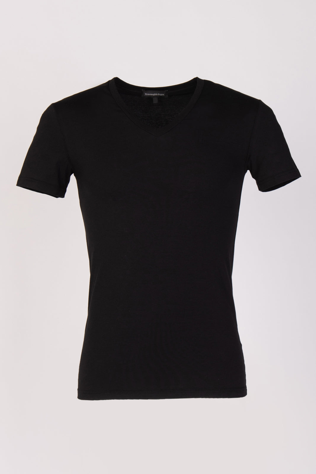 RRP €60 ZEGNA T-Shirt Top US/UK36 EU46 S Black Short Sleeve V-Neck Made in Italy gallery main photo